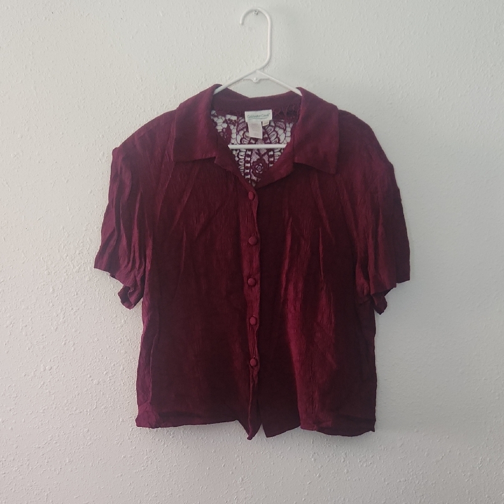🪩 2/$15 // 🆕️COLDWATER CREEK: Burgandy Blouse